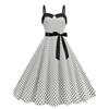 Sweet Retro S Summer Polka Dot Gingham Barbie Pink Color Matching Sleeveless Sling Dress Dance Skirt Morning Gowns