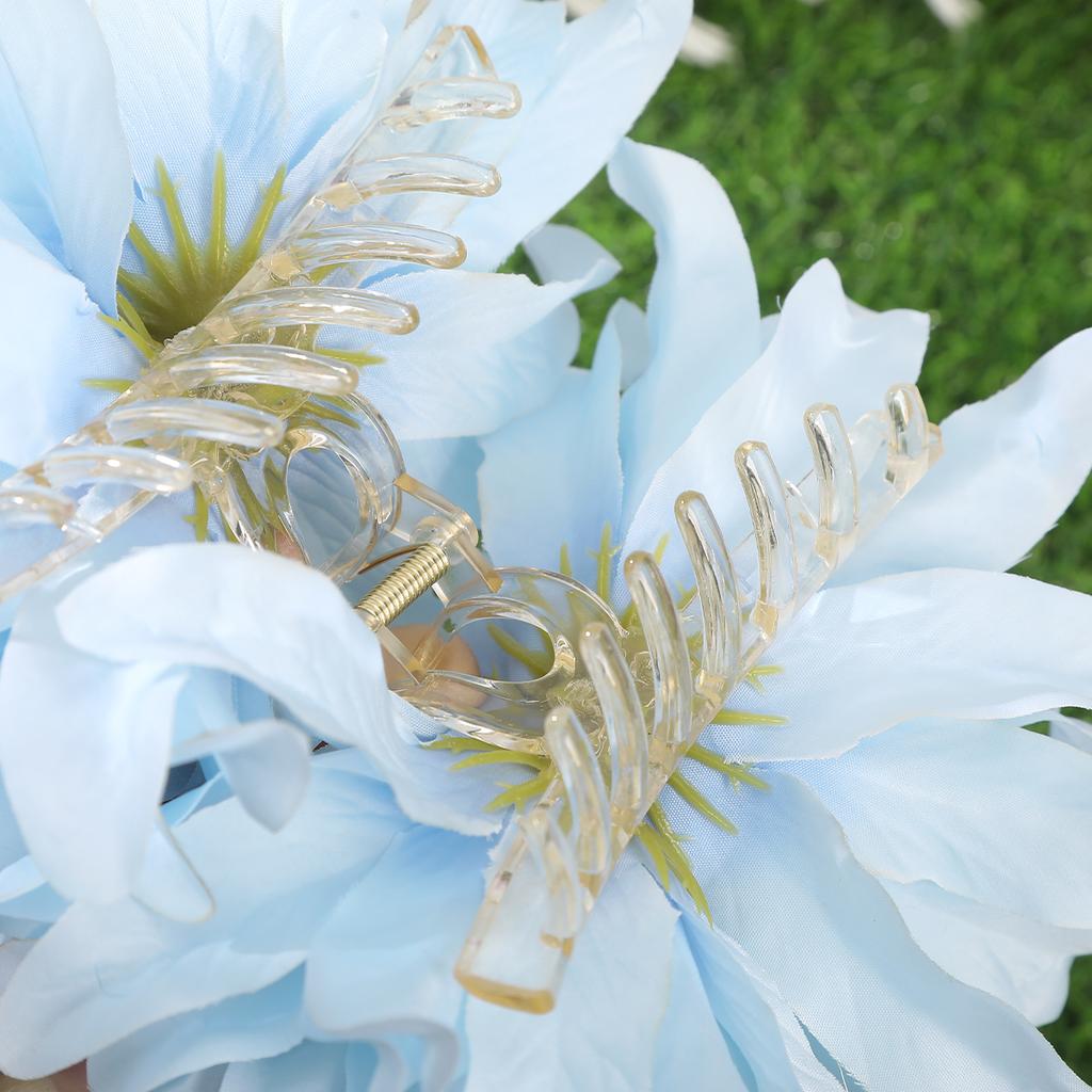 AWAYTR Artificial Purple Orchid Hair Claws Fashion Floral Hair Clip Crab For Girl Gift Hair Accessories Valentine Headwear