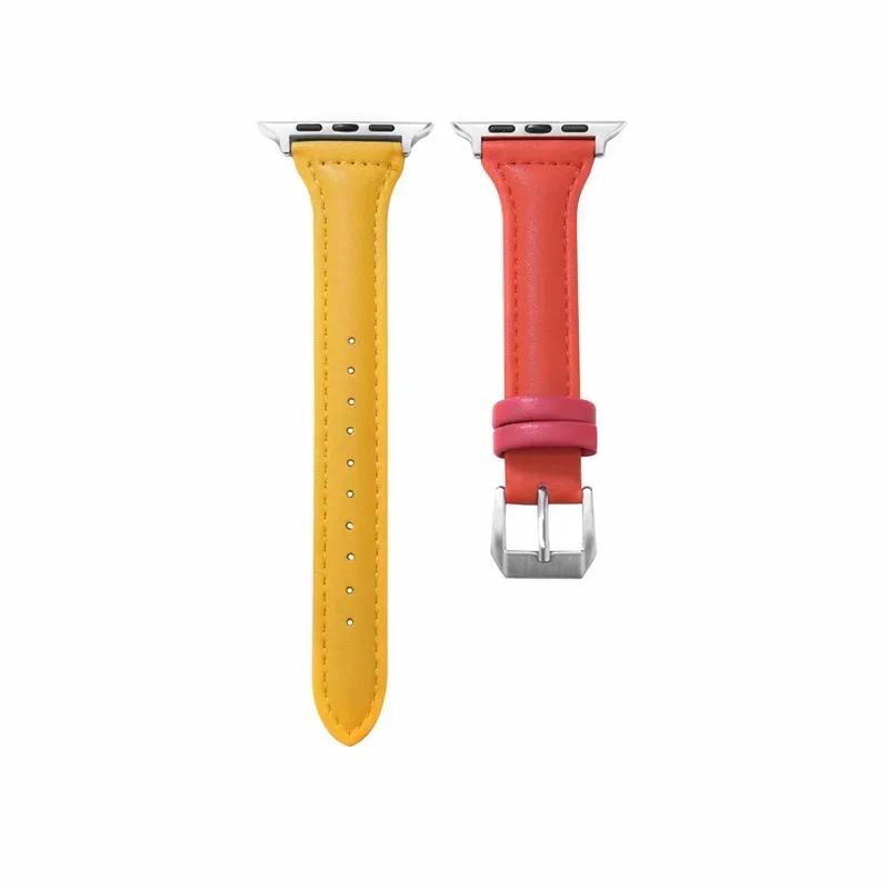 Slim Leather Strap for Apple Watch Bands 45mm 44mm 40mm 41mm 42mm 46mm Ultra 2 49mm 44 Mm Bracelet  10 9 8 7 Se 5 4 6