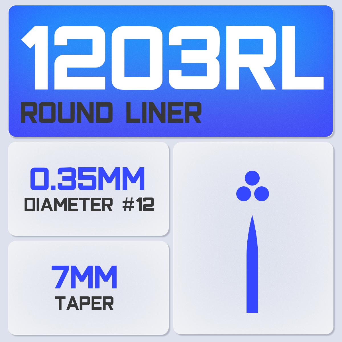 MAMBA LOONG 10 ШТ. Картриджи для тату-игл Круглый лайнер 0,30 ММ/0,35 ММ Одноразовые Стерилизованные Мембрана Безопасность Тату-иглы 10pcs 1203RL