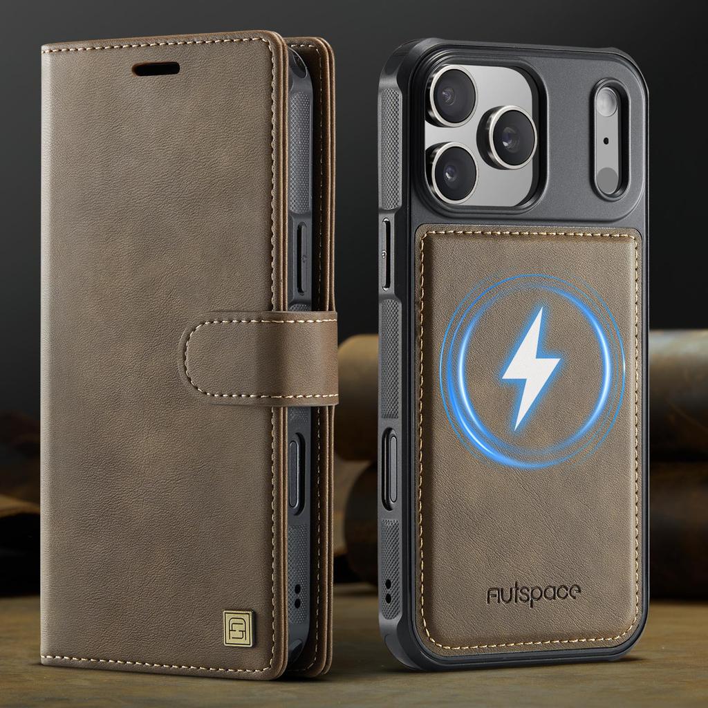 Detachable Flip Magnetic Leather Phone Wallet Case Book With Stand For Magsafe iPhone 17 16 15 12 Pro Max Samsung S25 Plus S24 Ultra Card Holder Cover