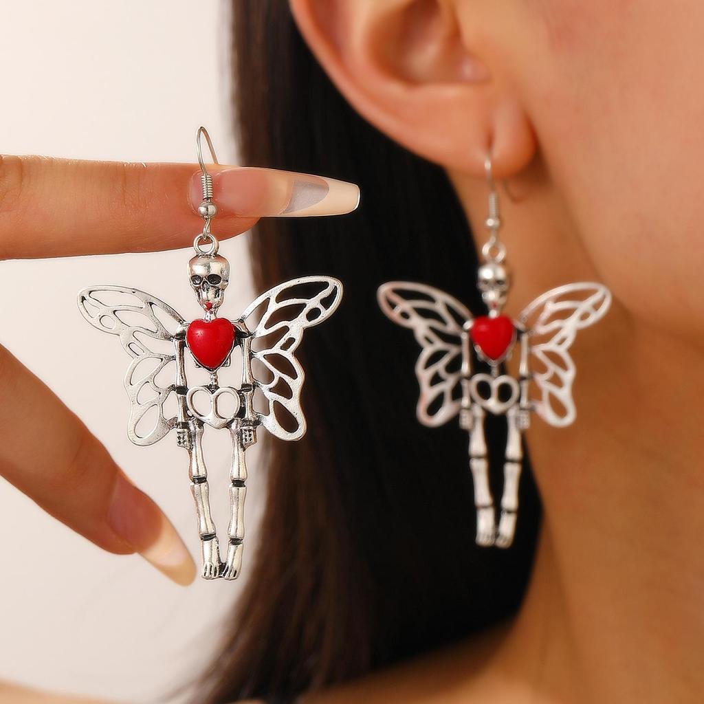 New Gothic Bat Spider Pendant Earrings for Women - Dark Halloween Jewelry