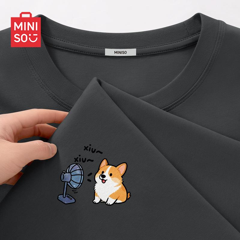 MINISO Men's Casual Pure Cotton Short-Sleeve T-Shirt