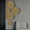 Tofficu Gold Wall Art Metal Circle Wall Hanging Wall Decoration for Living Room Bedroom Easy Installation Noble Design Iron Wall Decor