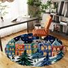 1pc Christmas Town Round Chair Mat Office Area Rug - Non-Slip, Floor Mat for Office, Bedroom, Ideal Home Decor Gift P0105118