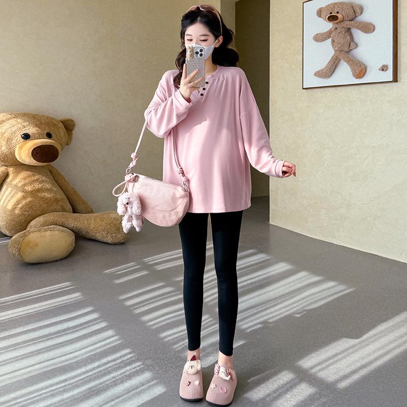 2026 Spring Korean Style Loose Maternity T-shirt L