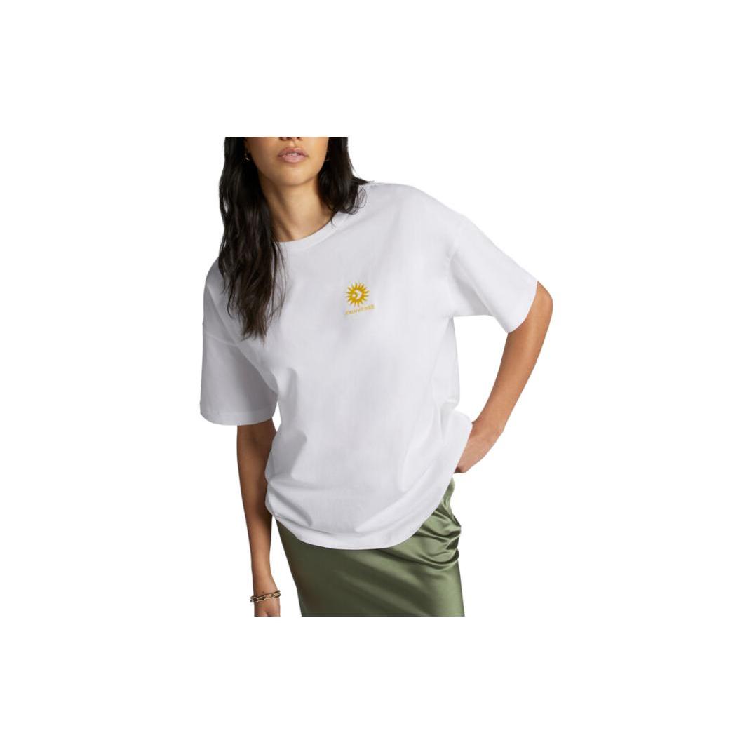 

New Converse Tar Chevron T Shirts Women s White 10025213-A01 XL