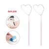 Heart-Shaped Anti-Fog Eyelash Extension Mirror - Stainless Steel, Anti-Curl Design