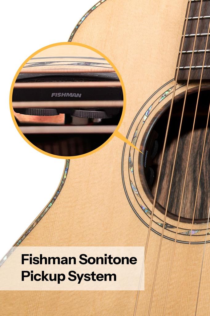 Bromo BAR5CE acustica elettrica tutta massello custodia morbida chitarra Bromo, legno, incluso,
