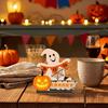 Cute Ghost Wooden Table Sign, Rustic Halloween Tiered Tray Centerpiece, Small White Ghost Sign for Party, Home, Shelf Decor