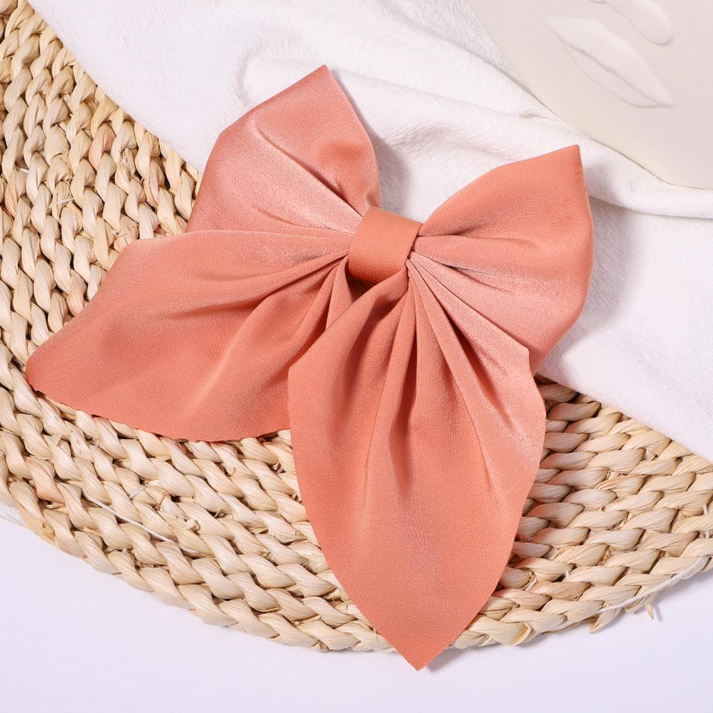 1Pcs Sweet Bows Hairpins Solid Color Bowknot Hair Clips For Girls Satin Butterfly Barrettes Duckbill Clip Kids Hair Accessories Quality