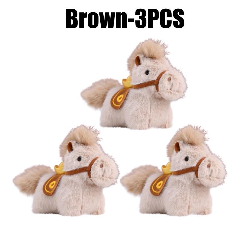 Year Of The Horse 2026 Plush Keychain Lucky Money Ingot Foal Doll Soft Stuffed Animal Toy For Kids New Year Gift Collectible