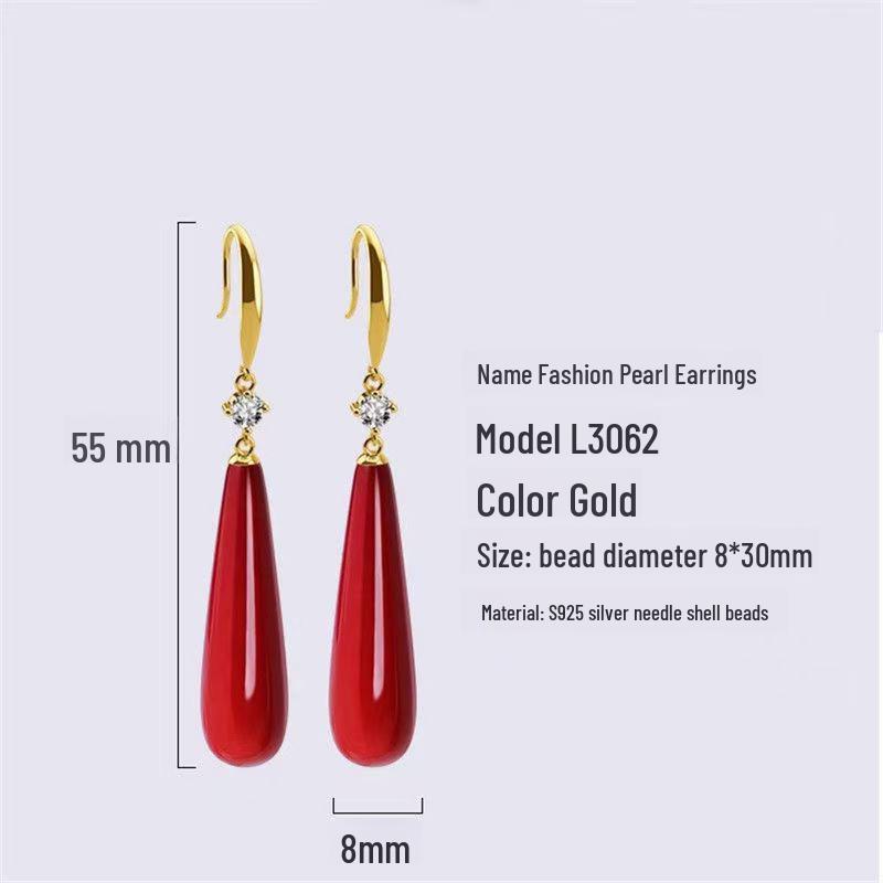 Korean Simple Long Bead Earrings - Versatile Fashion Jewelry for Women