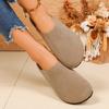 A Versatile, Half-slipper Women's New Style of Soft Flat Shoes for Outerwear with A Pair of Boken Shoes