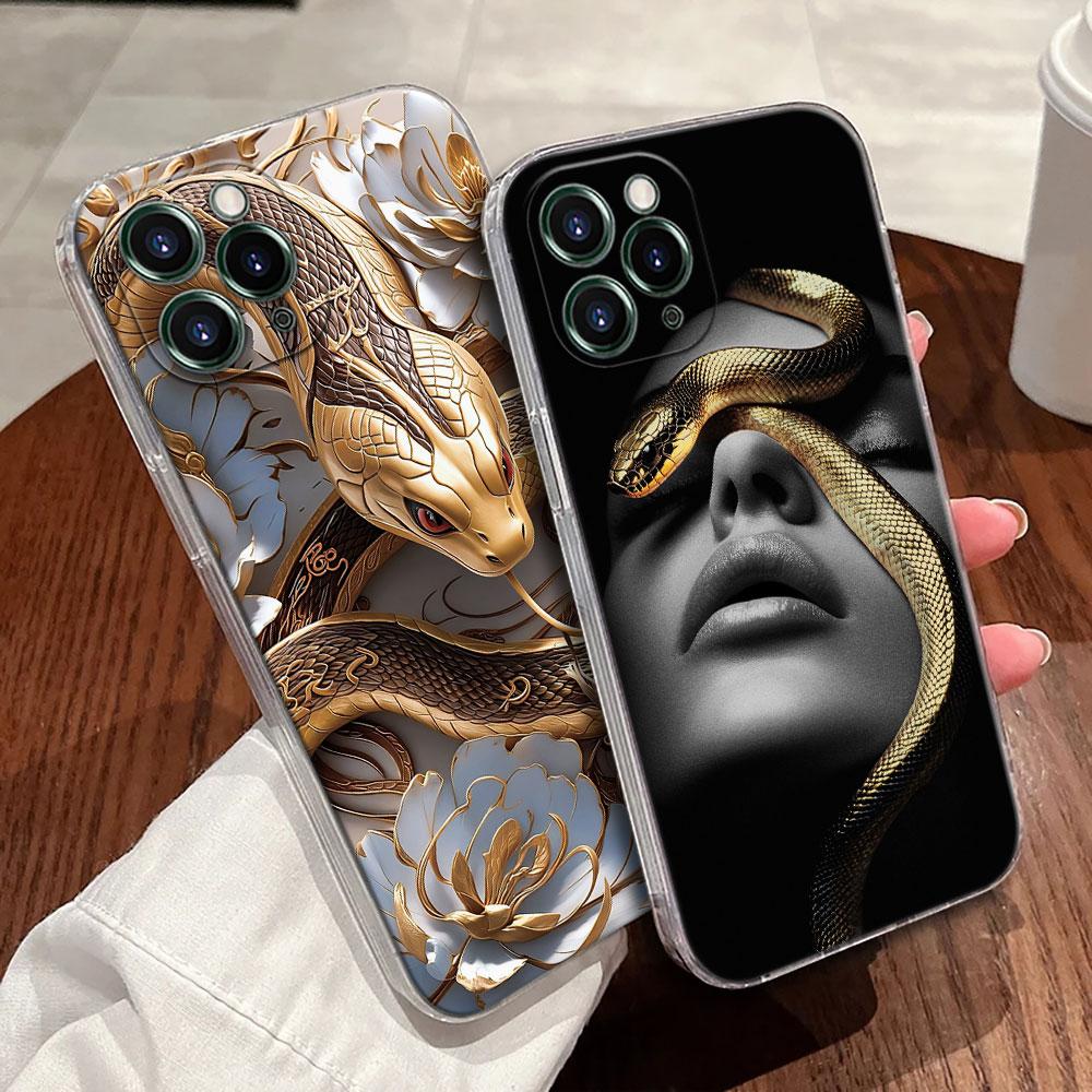 Snakes and Women Transparent Case For Apple iPhone 17 16 15 14 13 12 11 Pro Max Plus 16E 17Air 17Pro Phone Cover Silicone Funda