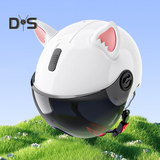 1 Pair Motorcycle Helmet Cat Ear Decoration Adhesive Scooter Cycling Bicycle Motorbike Skateboarding Helmet Decorative Ear Helmet Accessories