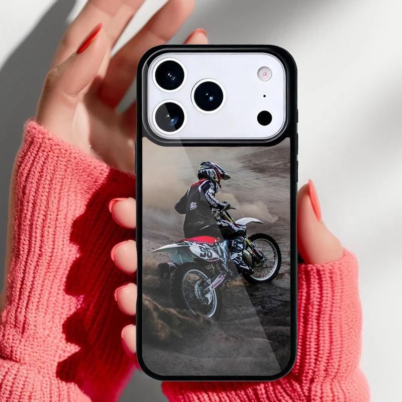 Moto Bike Motocross Phone Case for iPhone 17 Air 16e 15 14 13 Pro Max Back Cover for 12 11 Pro Coque