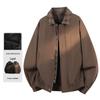 Men's Winter Two-Piece Look Plaid Lapel Cotton Jacket