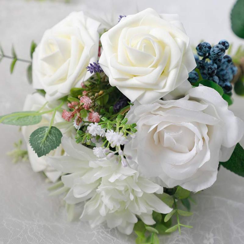 §16/25st Konstgjorda Rosblommor Med Stjälkar För DIY Bröllopsdekorationer Centerpieces Arrangement Fest Trädgård Heminredning Gåvor