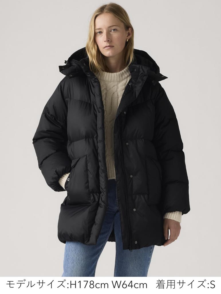 Levi's WESTERN BUBBLE Puffer Jacket Insulated Puffer Mid Down Jacket Women's 003HB-0000 US L