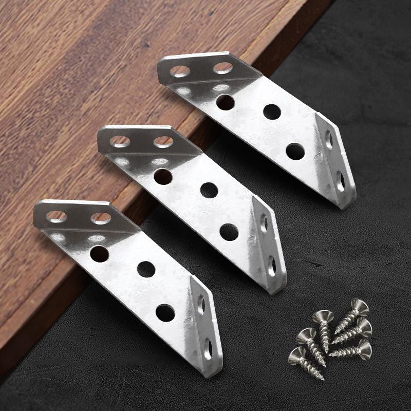 

Уголок из нержавеющей стали трехсторонний фиксированный держатель угла кровати опора соединитель мебели стола и стула опора для ламината трапециевидный подвесной уголок