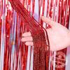 1×2M Laser Rain Curtaintassel Rose Gold Blue Black Red Rain Curtain Background Birthday Party Latest Year Holiday Wedding Decoration