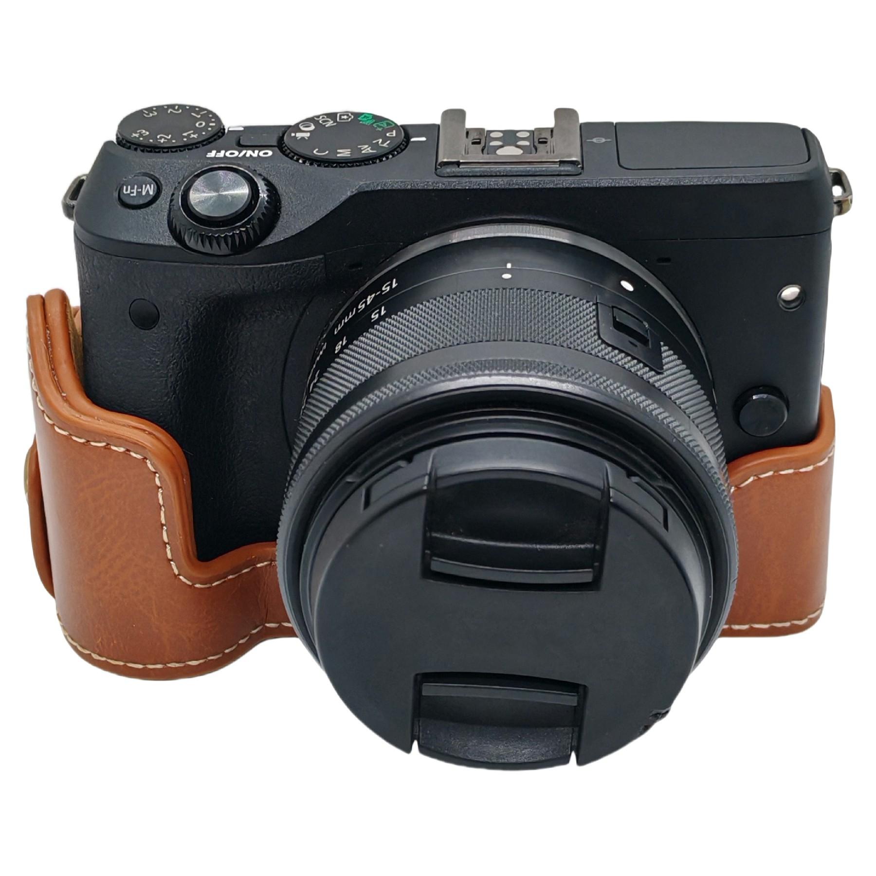 

For Canon EOS M3 Camera Bottom Case PU Leather Cover with Battery Opening C