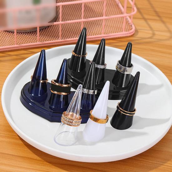 Ringoppbevaringsstativ Ringutstillingsholder Tre-finger ringutstillingsstativ Sminkebord oppbevaringsstativ Smykkebutikk Ringutstillingsorganisator