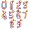 32inch 0-9 Number Crown Aluminum Film Balloon Birthday Party Wedding Supplies