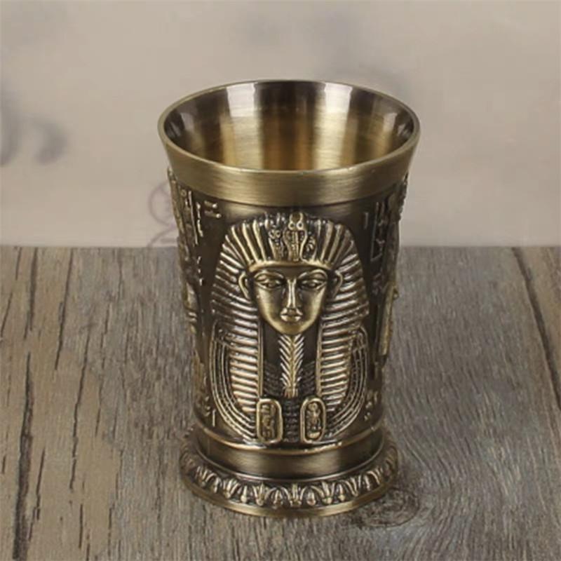Hi Metal Egyptské sklenice na víno Slitina zinku Koktejlový panák Hrnek na koktejl Starověký Egypt Hrnek na víno Bar Nádobí Craft