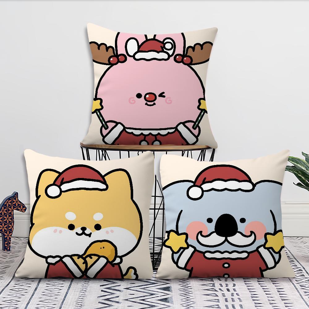 Cartoon Christmas Animals Cute cushion cover Pillow Cover Decoration Room Home Sofa living Office Car Nordic Simplicity