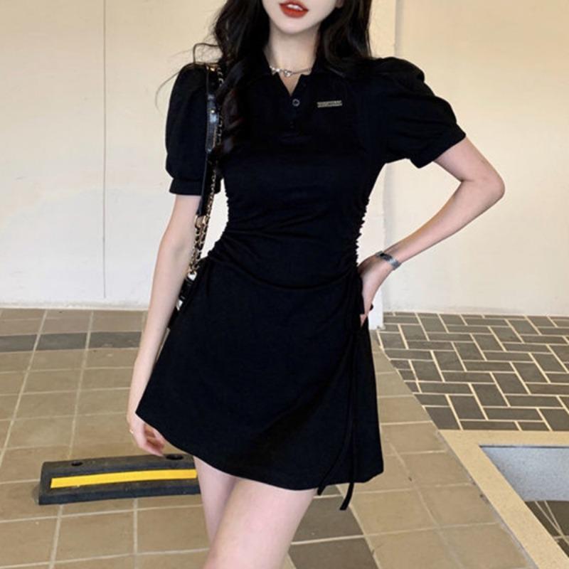 Dámské letní šaty s polo límcem, zeštíhlující, sladké, pikantní, větrné, čisté, s krátkým rukávem