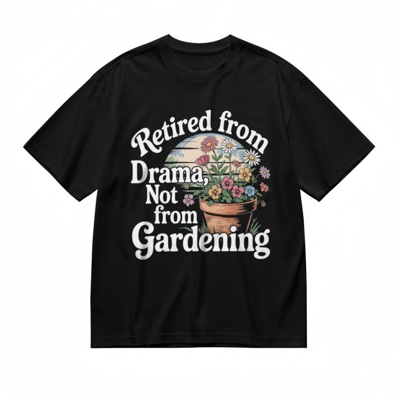 

Women s Breathable Classic T-Shirt Flower Pot and Fence Graphic Design Black Tee L
