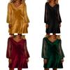 Polyesterlong Sleeve A Line Dress With Sequins For Casual Wear