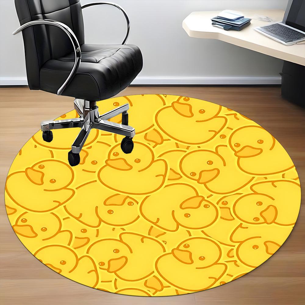 1pc Rubber Duck Pattern Chair Carpet for Office Machine Washable Rug for Office, Good Gift for Family or Friends Yy251225198