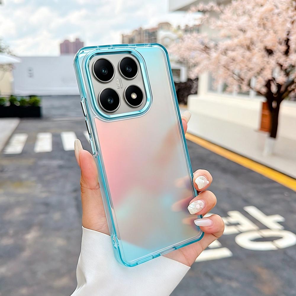 KEYSION Fashion Laser Gradient Colorful Phone Case for Xiaomi 14T 14T Pro 5G Soft TPU+PC Shockproof Back Cover for Xiaomi 14T 5G