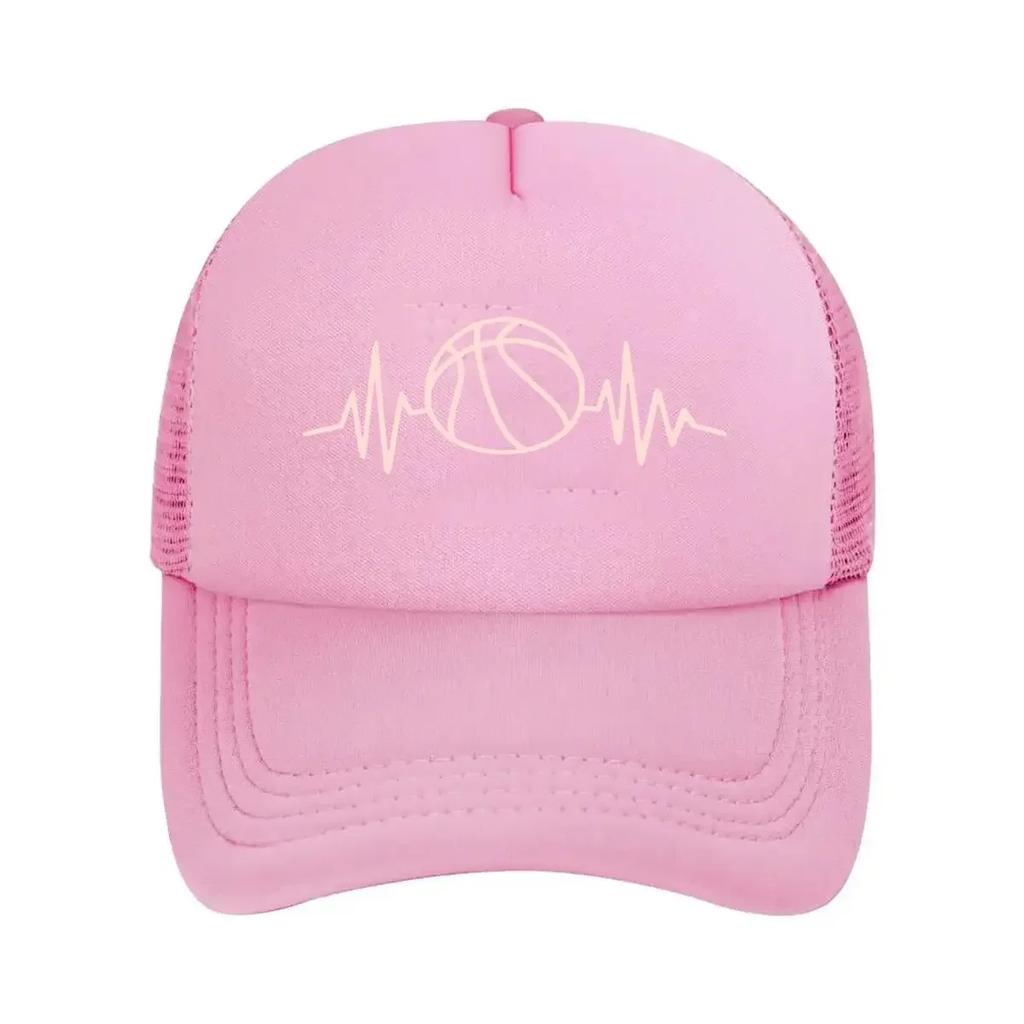 Basketball Pulse Sports Symbol Design Mesh Baseball Cap
