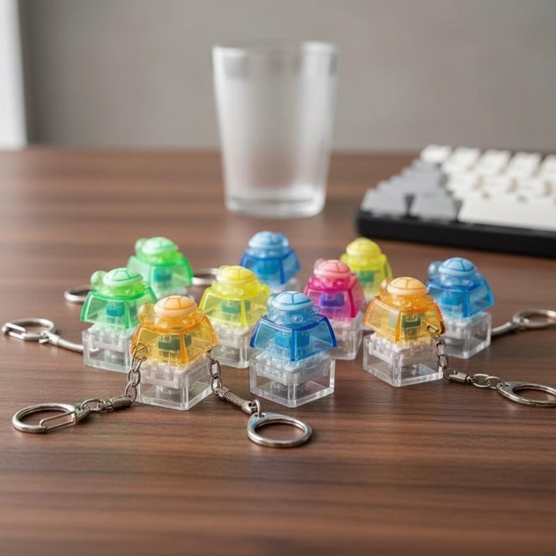 3D Cartoon Turtle Led Keyboard Keychain Fidget Clicker Sensory Stress Relief Toy For Adults Kids