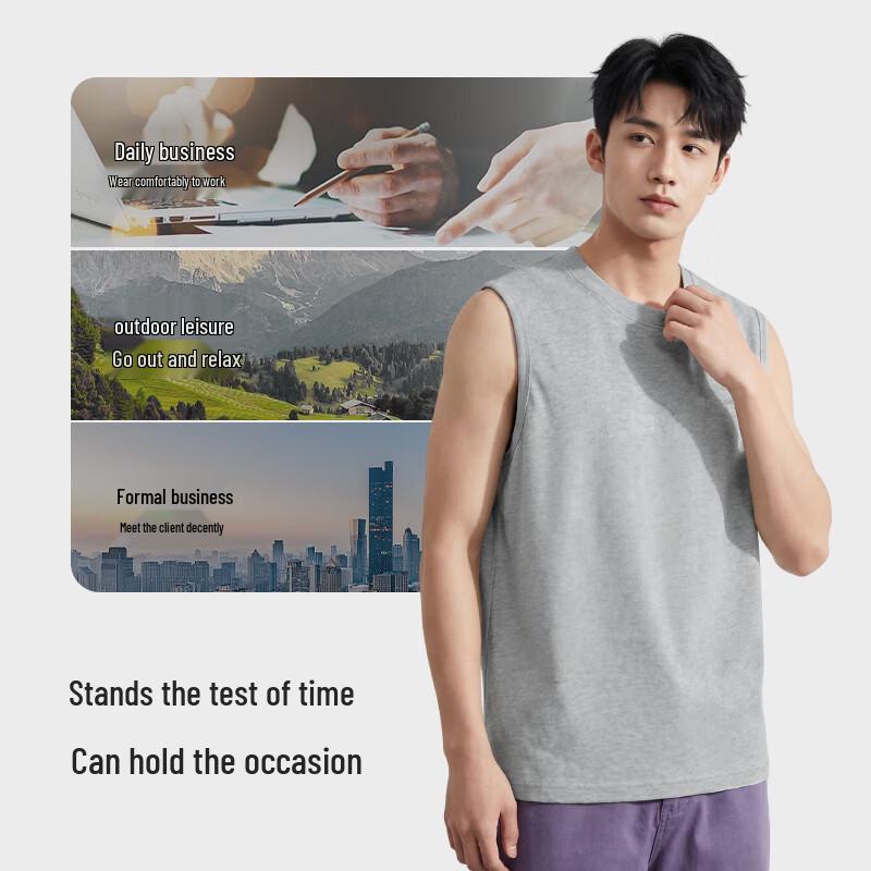Hodo Herren Sommer Baumwolle Ärmelloses Loungewear Set