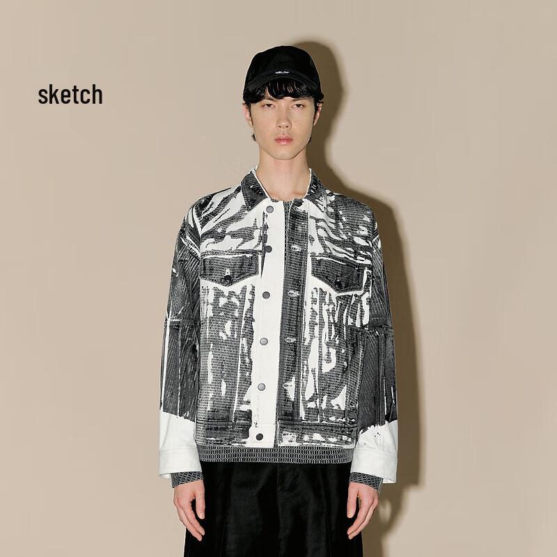 

CROQUIS Men s Loose Casual Denim Jacket L