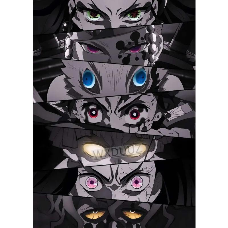 Vintage Japanese Anime Figure Demon Slayer Abstract Aesthetic Living Room Home Wall Decor Pictur Posters Canvas Painting Gift