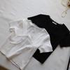 Petite Short-Sleeved Bow Slim-Fit Top - 2025 Korean Style Summer Women's Fashion