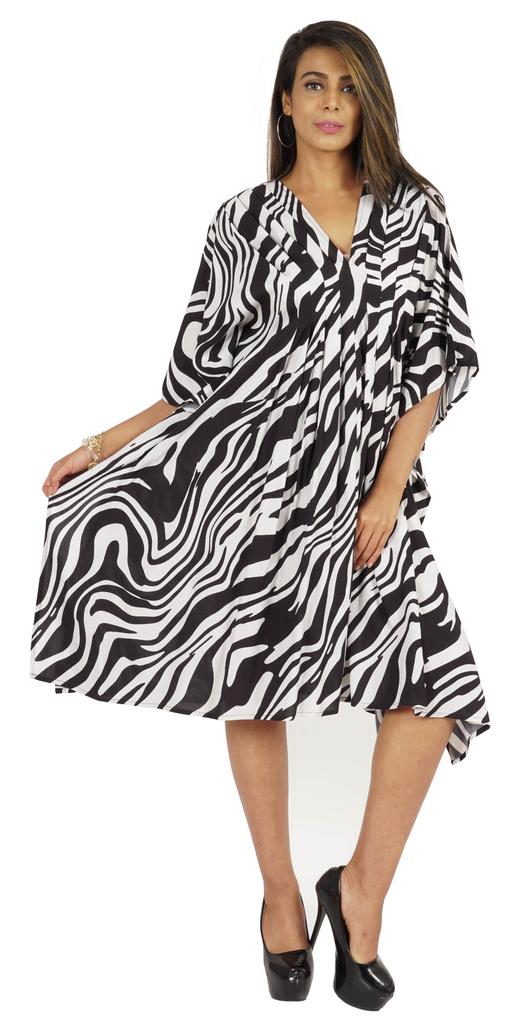 Moomaya Womens Short Kaftan Cover Up Night Dress Kaftan Gown Kimono