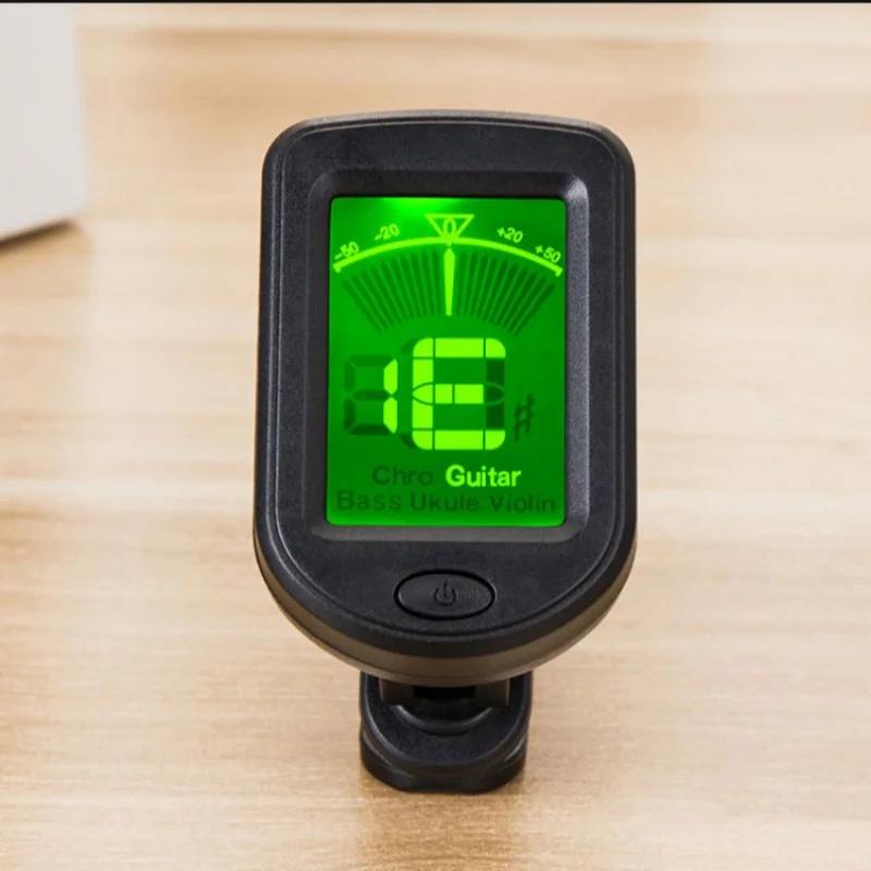 Clip Type Number Guitar Tuner Rotatable Clip-on Tuner LCD Display for Chromatic Acoustic Guitar Bass Ukulele Guitar Accessories