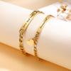 Personalized Matching Bracelet Couples, Stainless Steel Figaro Cuban Chain Link, Heart Danglin Engraving ID Bracelets