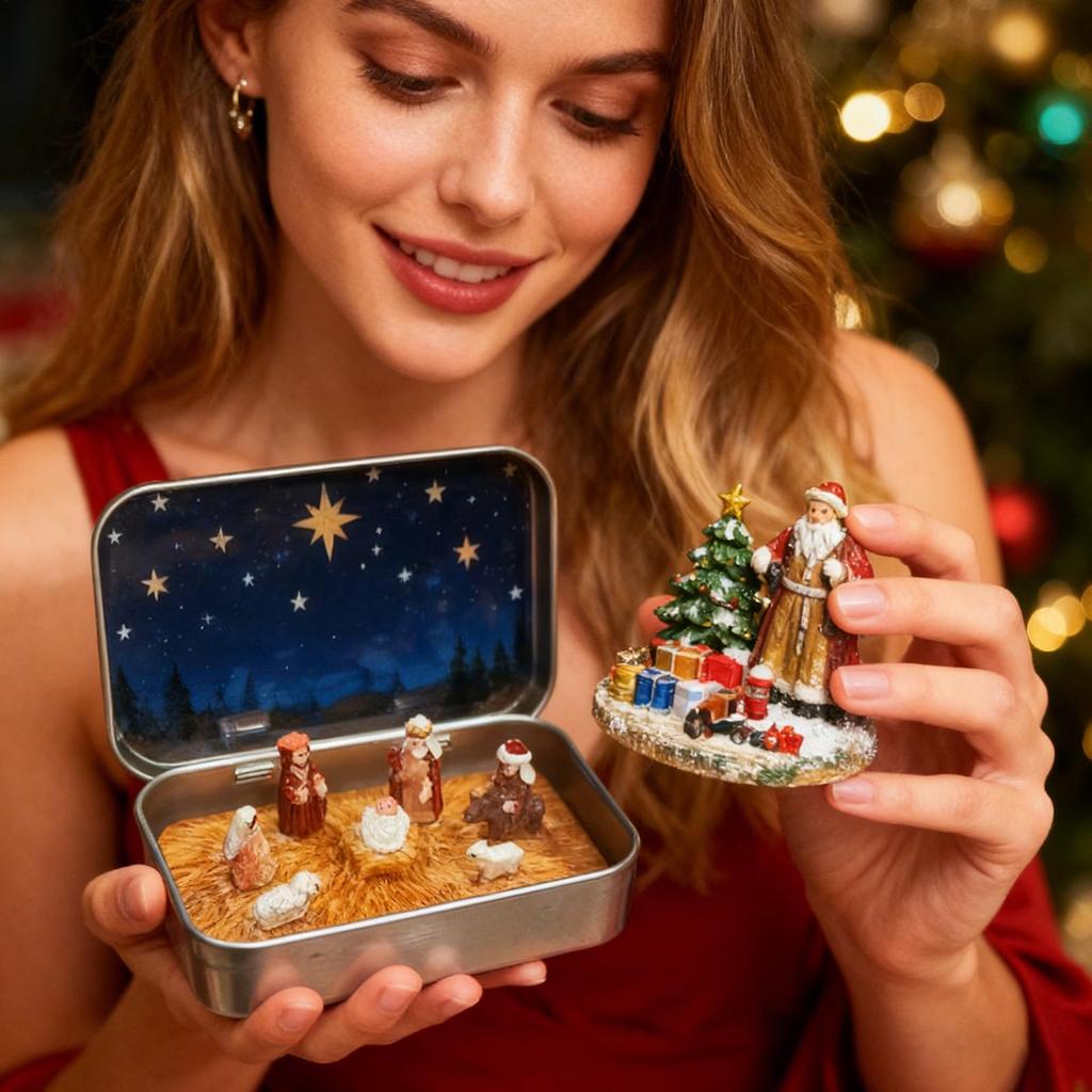 Nativity Set Indoor Resin Christmas Decorations Holy Family Manger Nativity Scene Statue for Tabletop Cabinet Desk Bedside Home