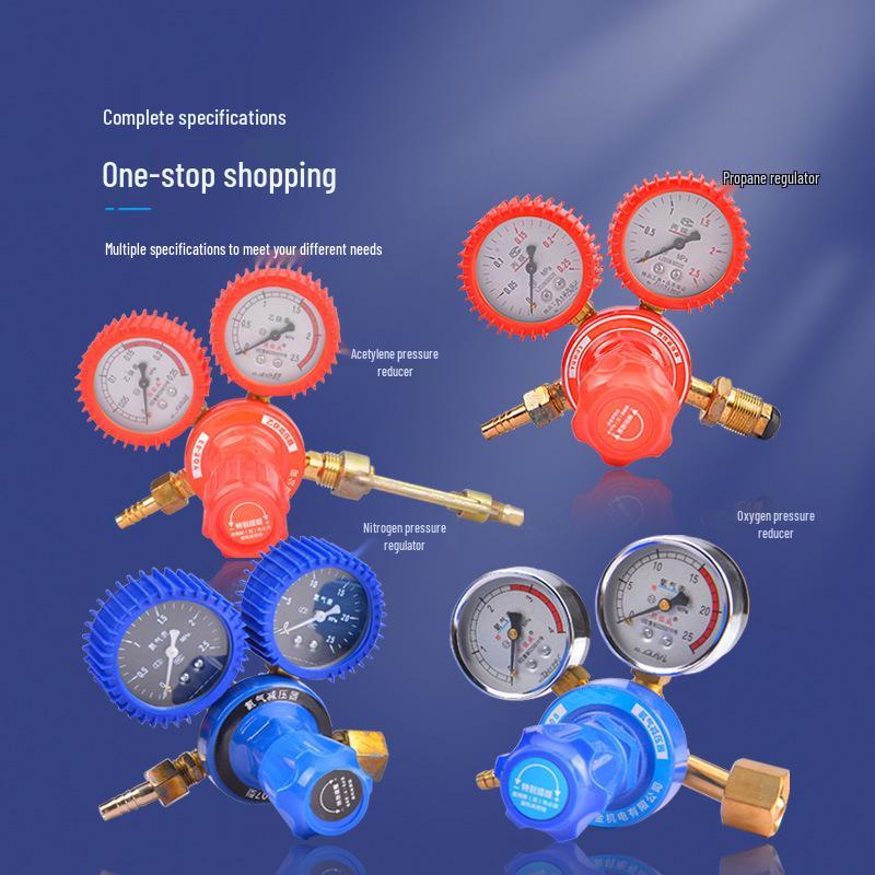 YQY-0807 Shockproof High-Pressure Regulator Gauge for Oxygen, Acetylene, Propane, and Nitrogen Cylinders