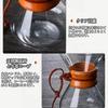 ESTVLB Coffee Server, Heat-Resistant Glass, Wooden Holder, 400ml Coffee Dripper with Measurement Markings, 1-2 Servings, Microwave Safe, Stainless Ste