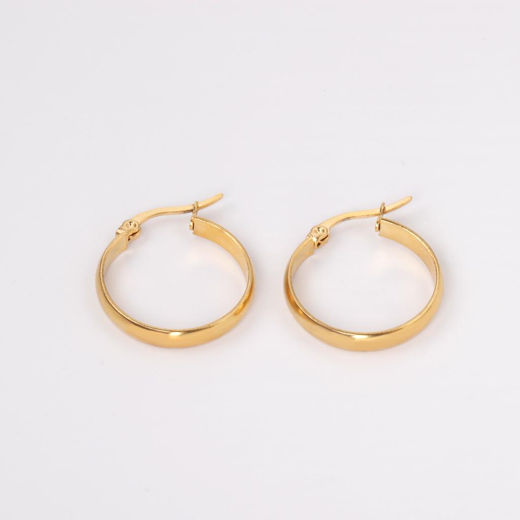Trendy Hoop Earrings Stainless Steel Gold Plated Round Huggie Earrings For Women Party Jewelry Gifts Accessories