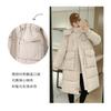 Womens Long Puffer Coat With Detachable Hood Winter Warm Cotton-Padded Parka Slim Fit Mid-Length